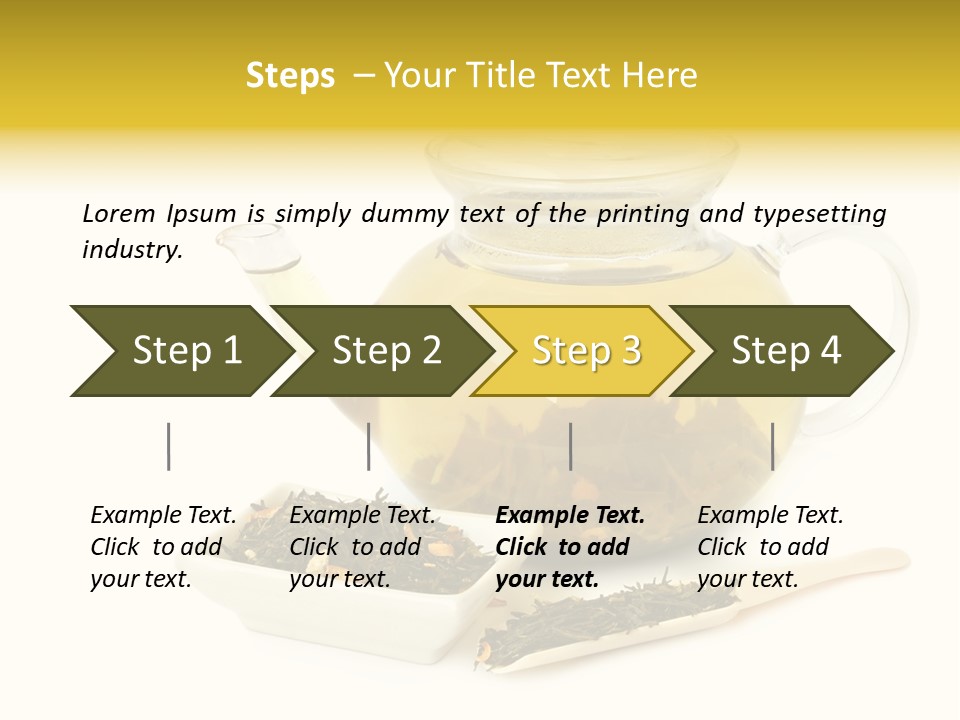 Tea Leaves And Teapot On White Background PowerPoint Template