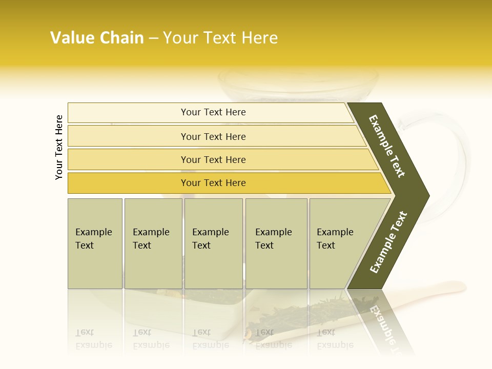 Tea Leaves And Teapot On White Background PowerPoint Template