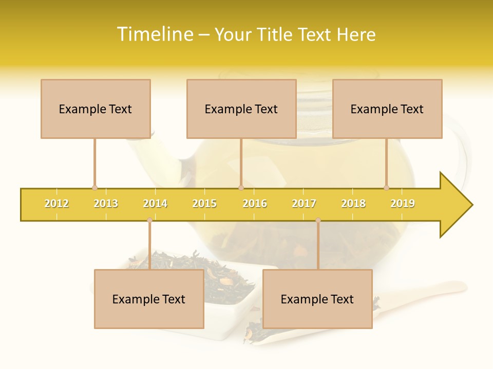 Tea Leaves And Teapot On White Background PowerPoint Template