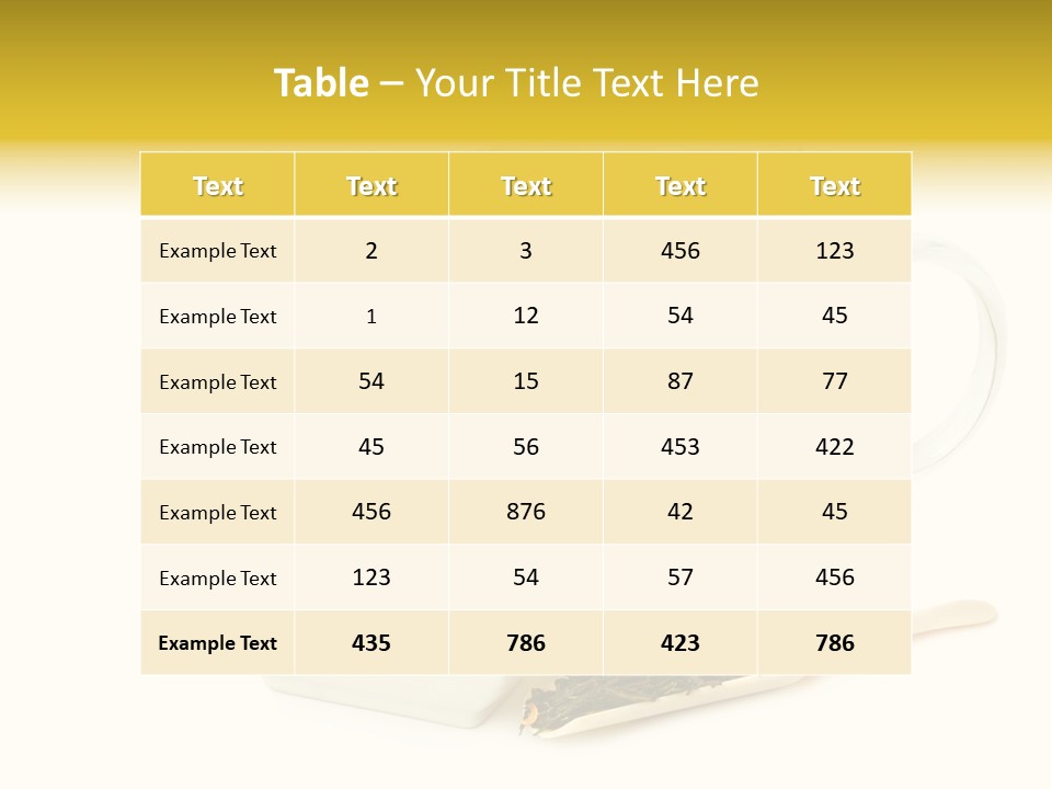 Tea Leaves And Teapot On White Background PowerPoint Template