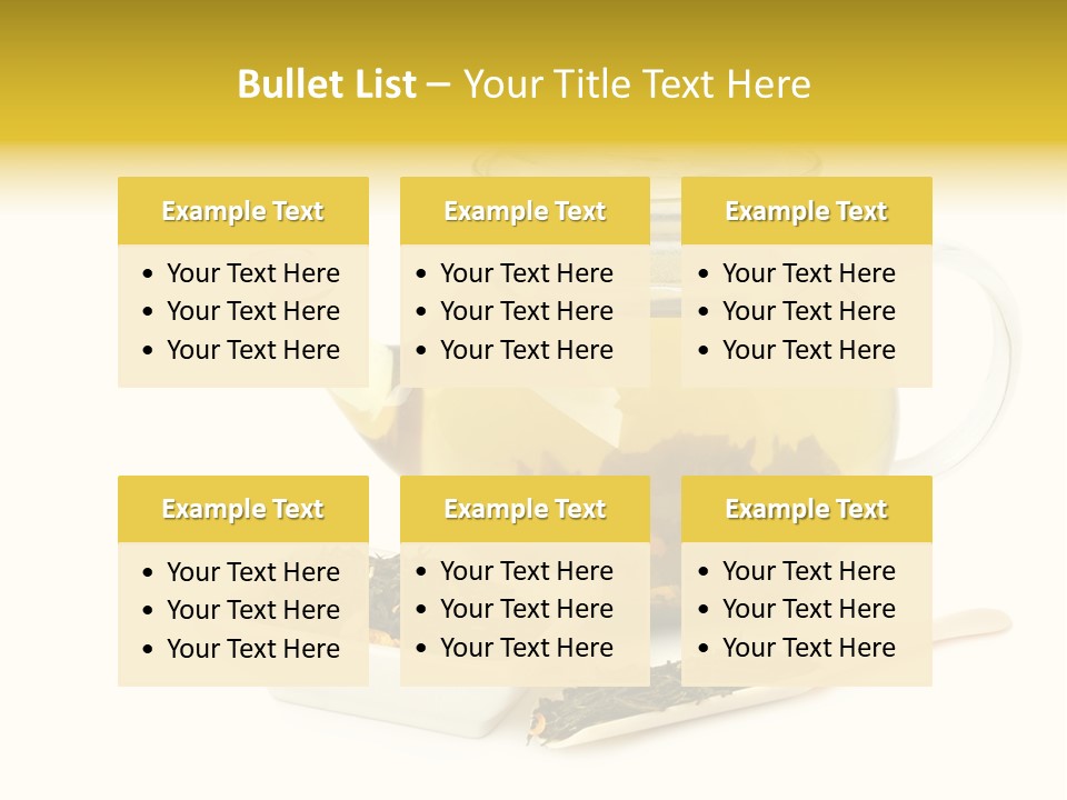 Tea Leaves And Teapot On White Background PowerPoint Template