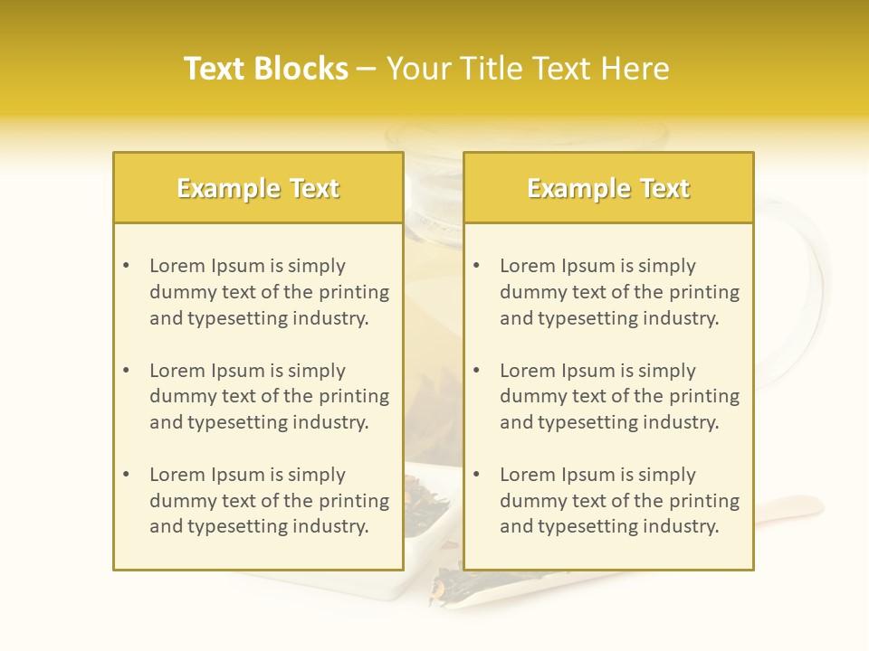 Tea Leaves And Teapot On White Background PowerPoint Template