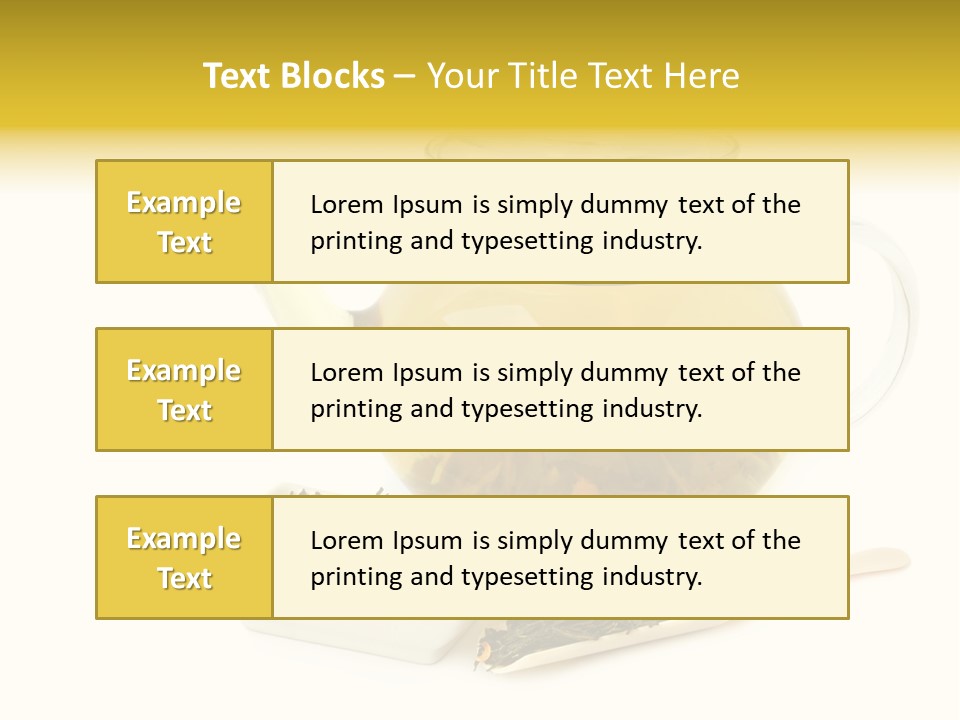 Tea Leaves And Teapot On White Background PowerPoint Template