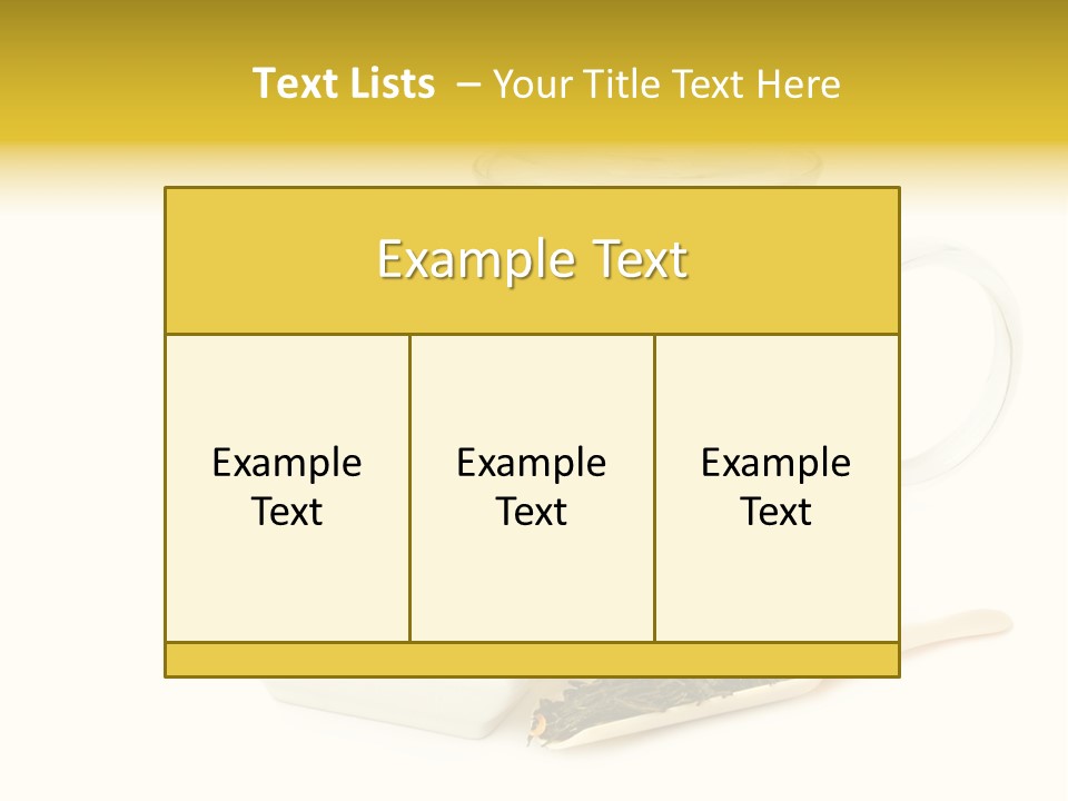 Tea Leaves And Teapot On White Background PowerPoint Template