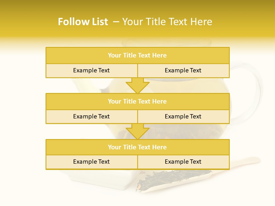Tea Leaves And Teapot On White Background PowerPoint Template