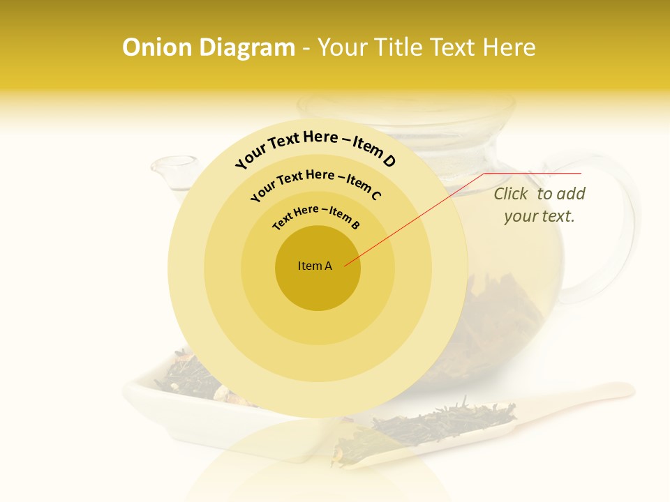 Tea Leaves And Teapot On White Background PowerPoint Template