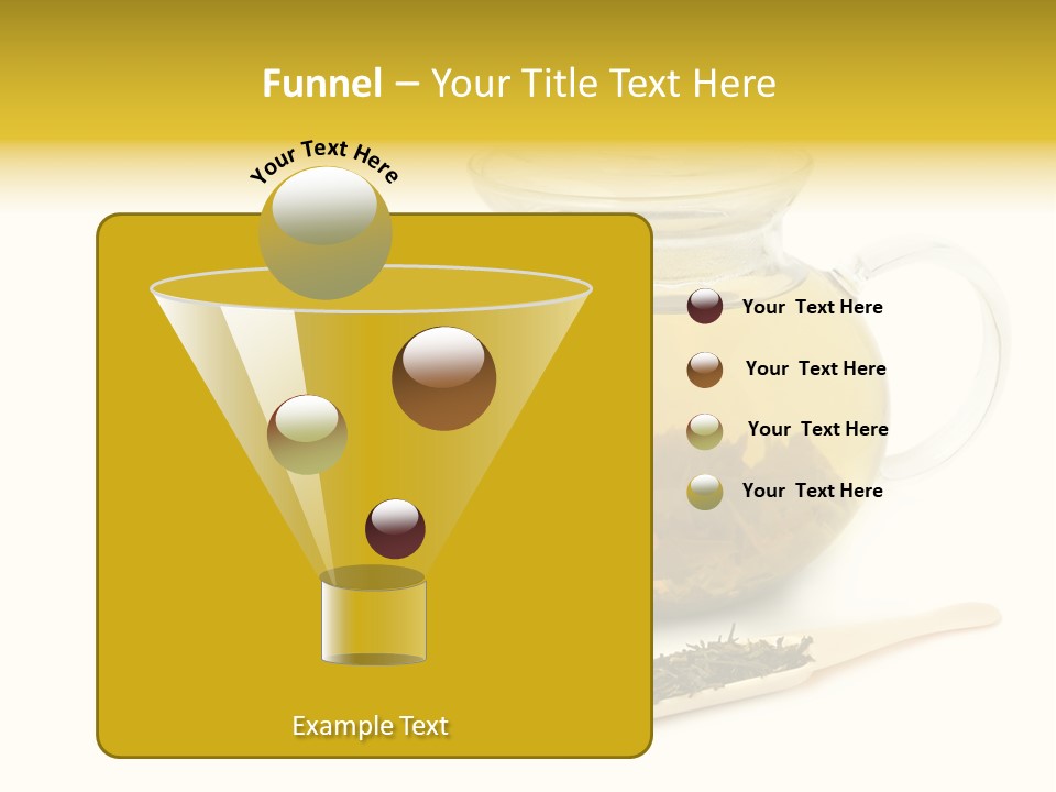 Tea Leaves And Teapot On White Background PowerPoint Template