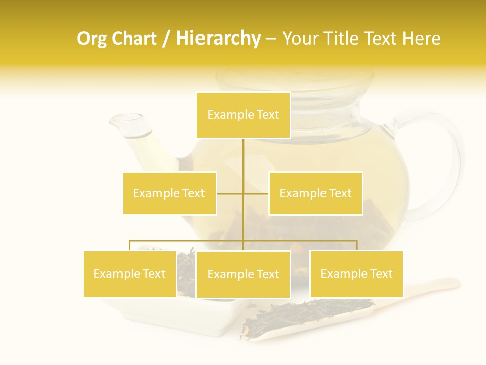 Tea Leaves And Teapot On White Background PowerPoint Template