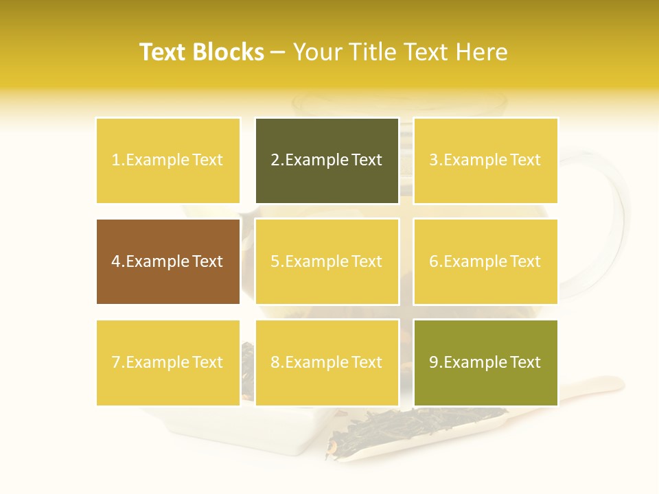 Tea Leaves And Teapot On White Background PowerPoint Template