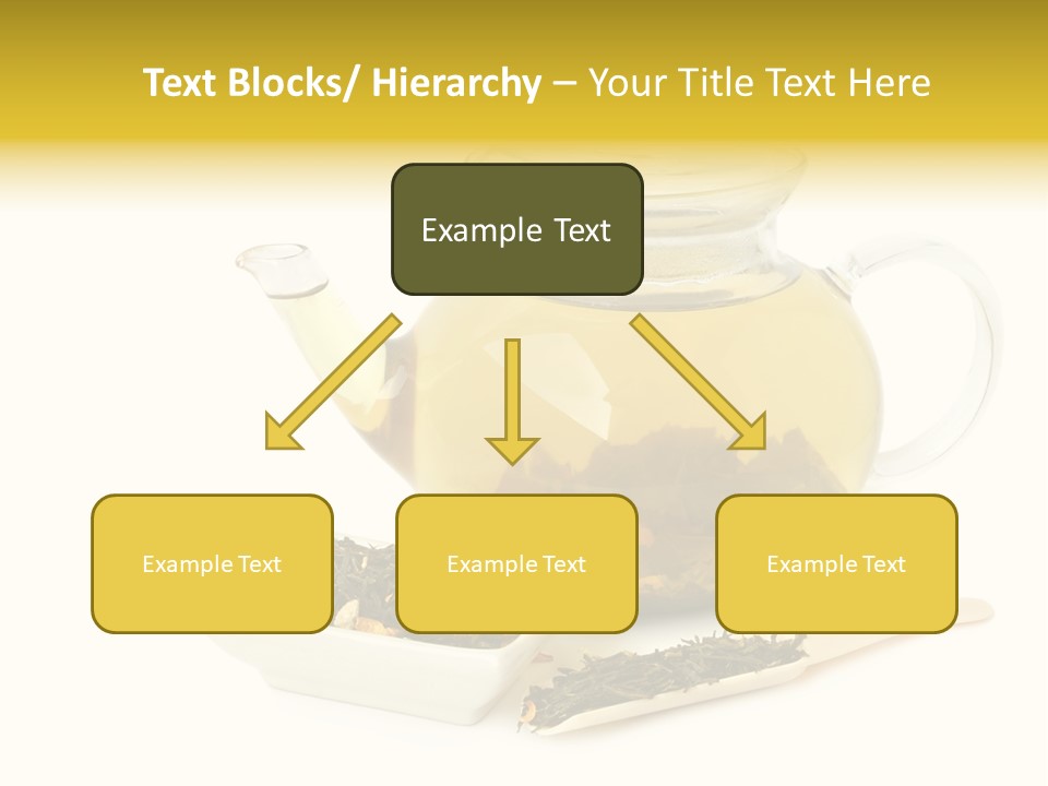 Tea Leaves And Teapot On White Background PowerPoint Template