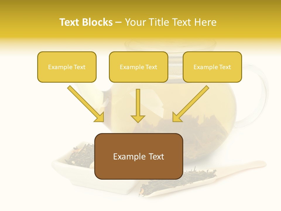 Tea Leaves And Teapot On White Background PowerPoint Template