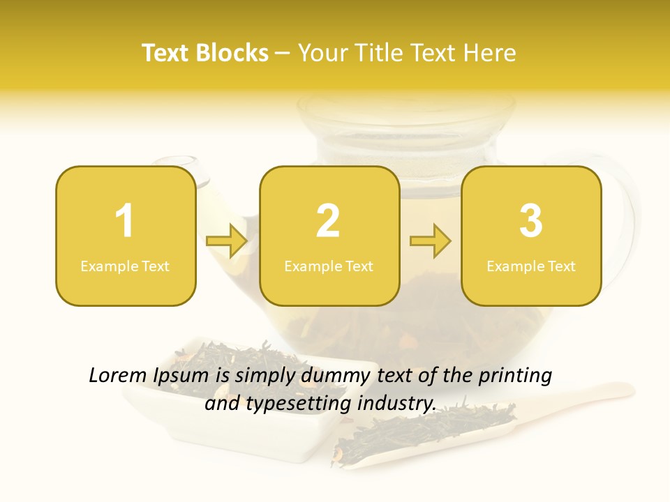 Tea Leaves And Teapot On White Background PowerPoint Template