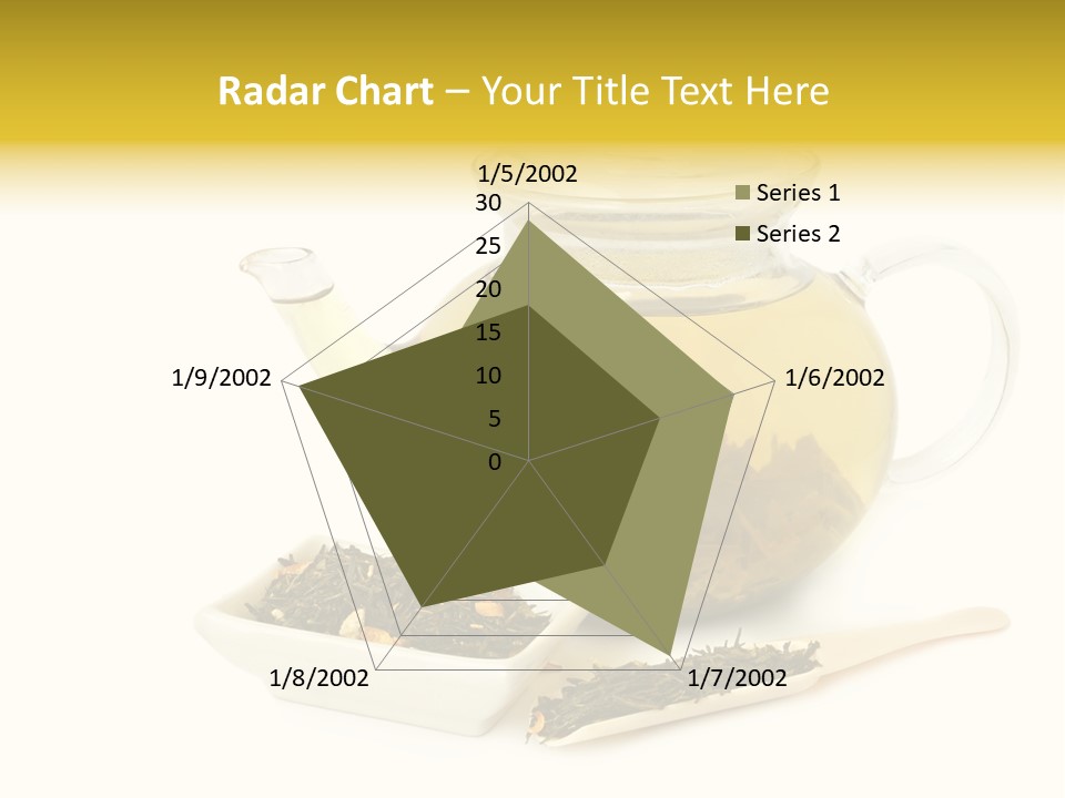 Tea Leaves And Teapot On White Background PowerPoint Template