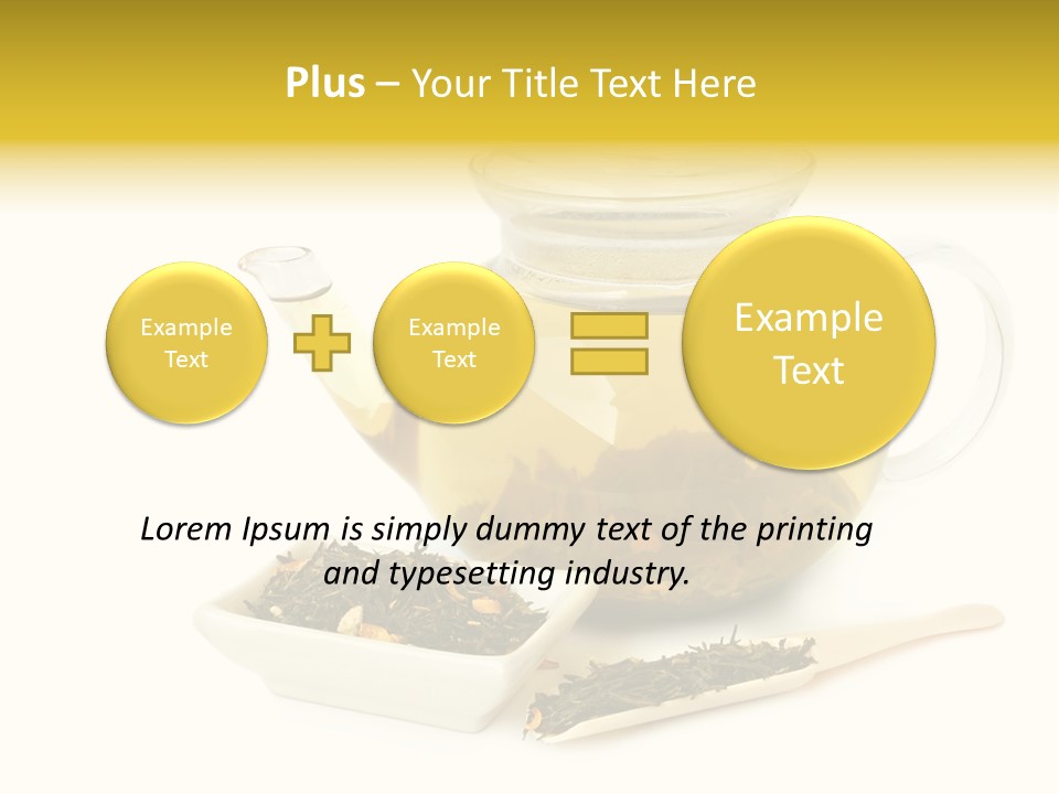 Tea Leaves And Teapot On White Background PowerPoint Template