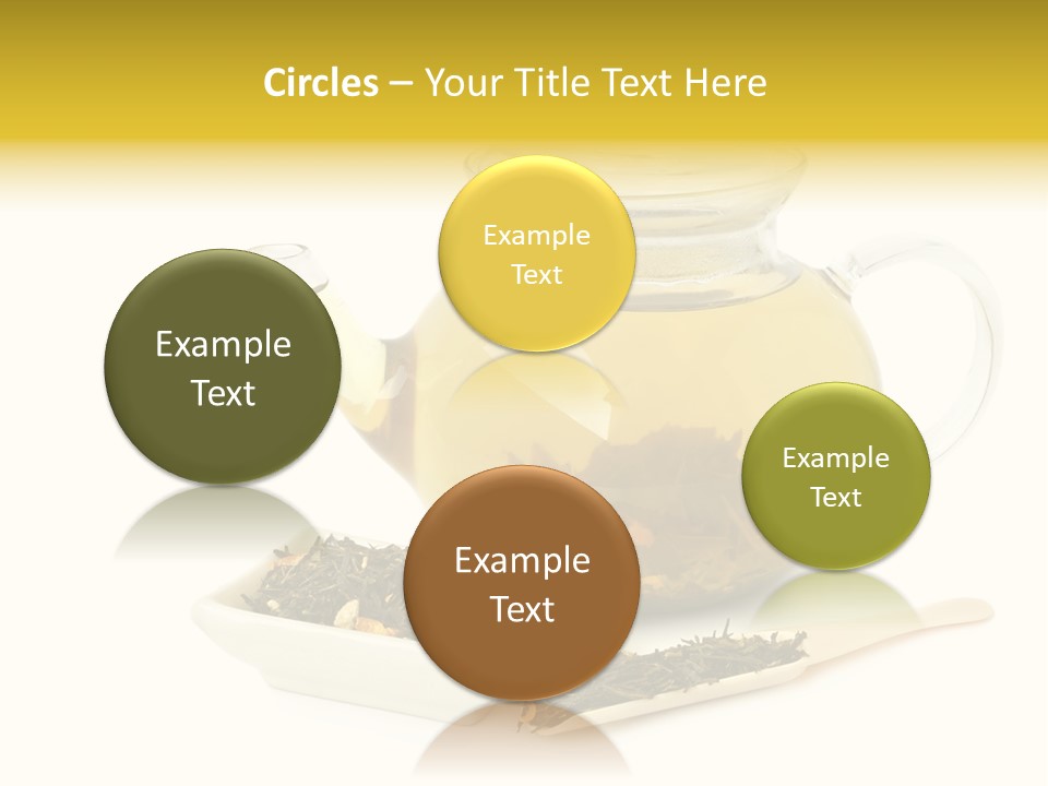 Tea Leaves And Teapot On White Background PowerPoint Template