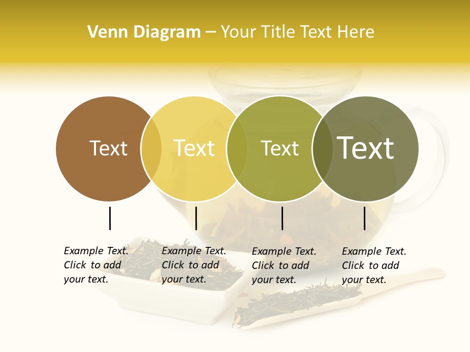 Tea Leaves And Teapot On White Background PowerPoint Template