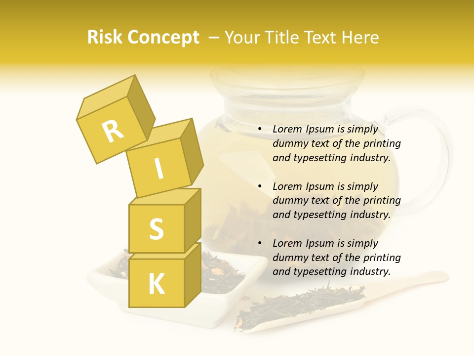 Tea Leaves And Teapot On White Background PowerPoint Template