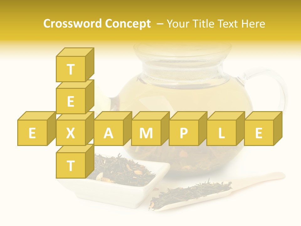 Tea Leaves And Teapot On White Background PowerPoint Template