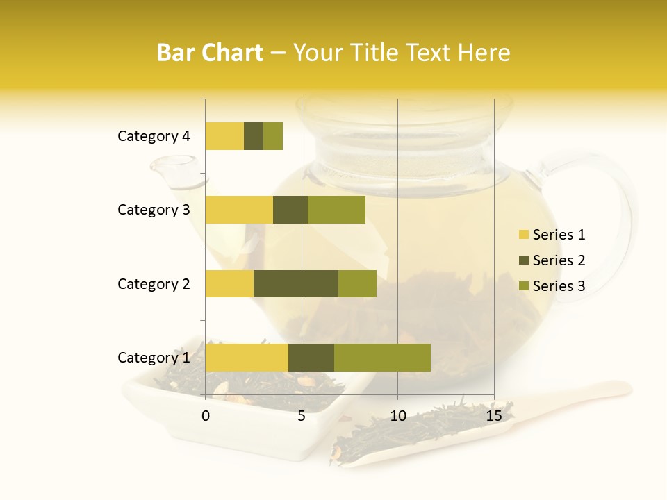 Tea Leaves And Teapot On White Background PowerPoint Template