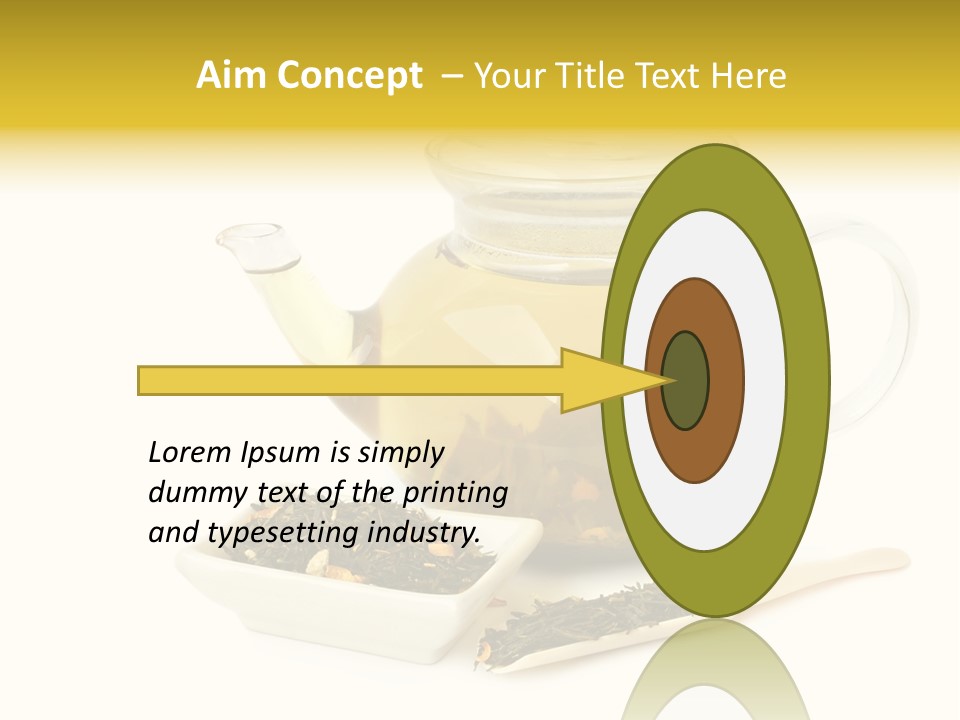 Tea Leaves And Teapot On White Background PowerPoint Template