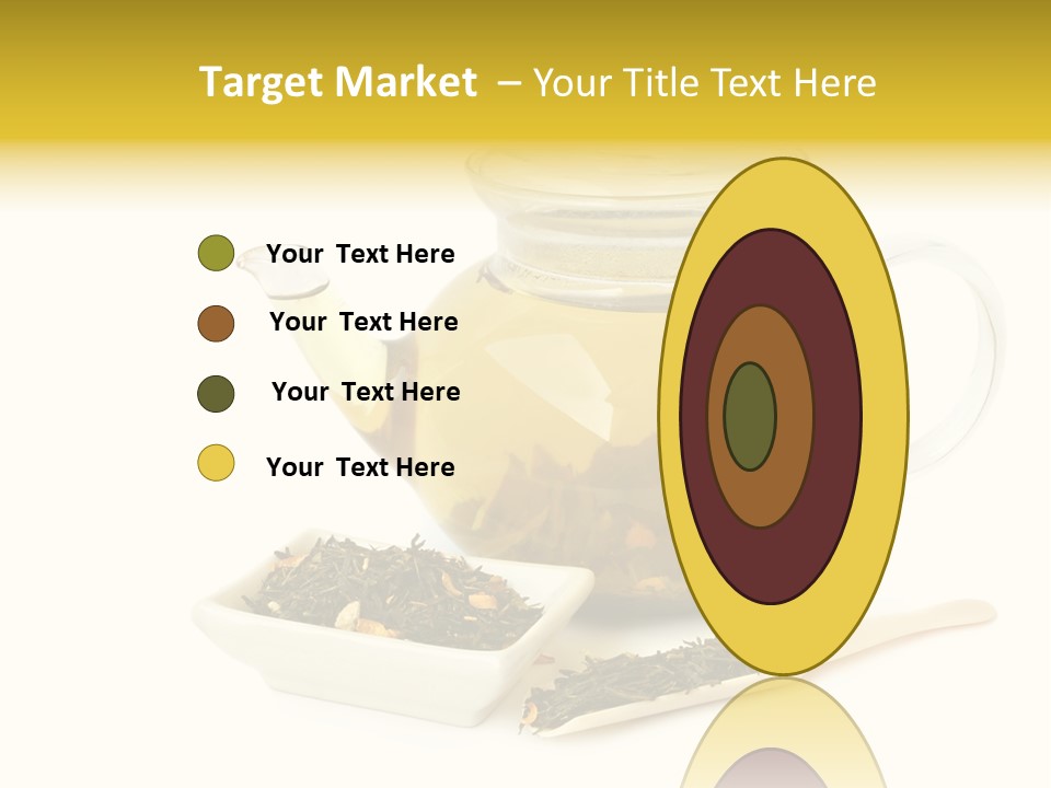 Tea Leaves And Teapot On White Background PowerPoint Template