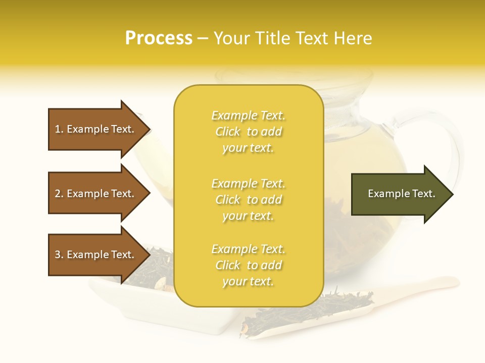 Tea Leaves And Teapot On White Background PowerPoint Template