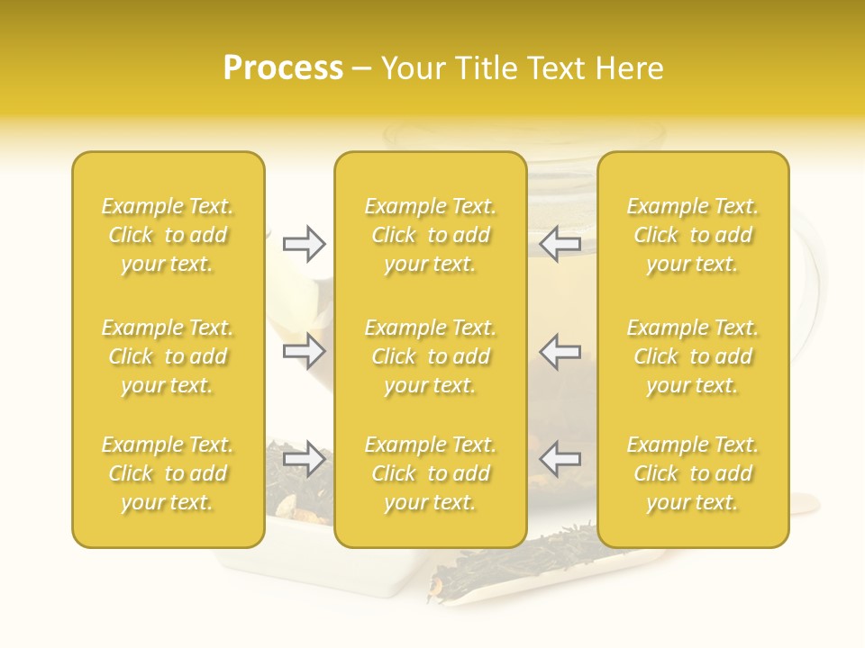 Tea Leaves And Teapot On White Background PowerPoint Template