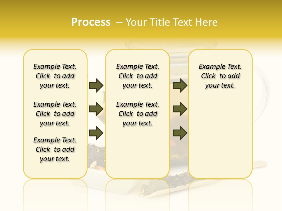 Tea Leaves And Teapot On White Background PowerPoint Template