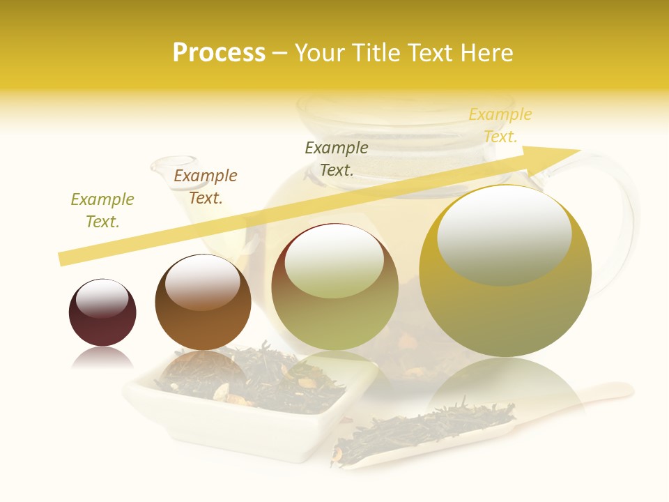 Tea Leaves And Teapot On White Background PowerPoint Template