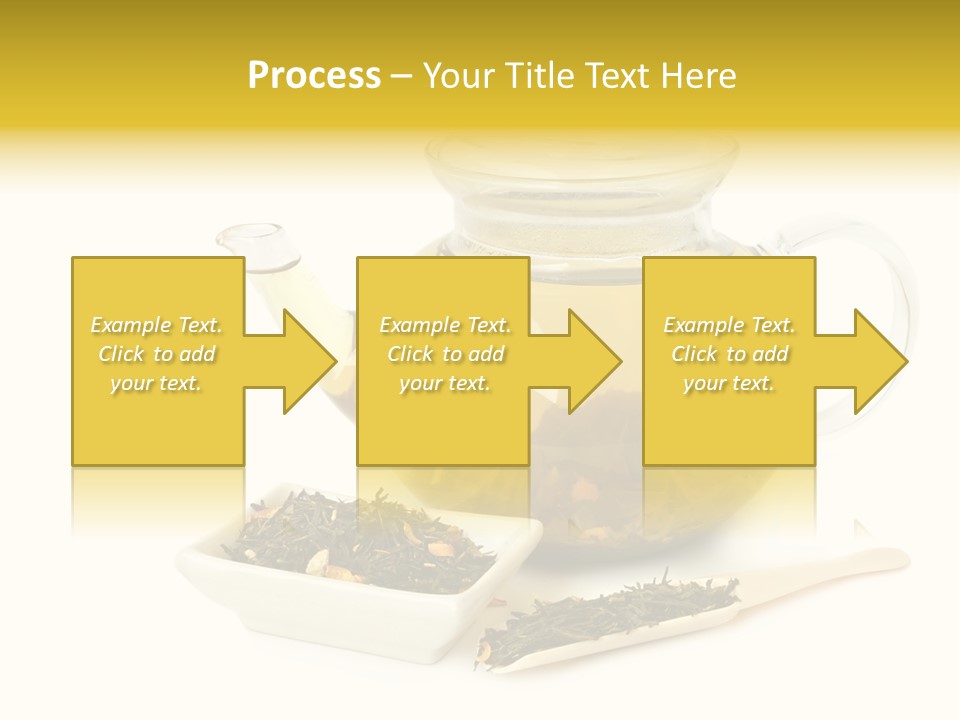 Tea Leaves And Teapot On White Background PowerPoint Template