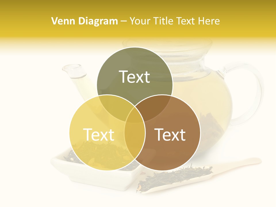 Tea Leaves And Teapot On White Background PowerPoint Template