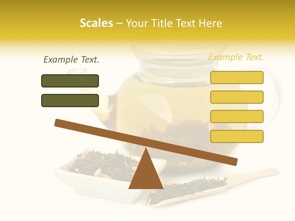 Tea Leaves And Teapot On White Background PowerPoint Template