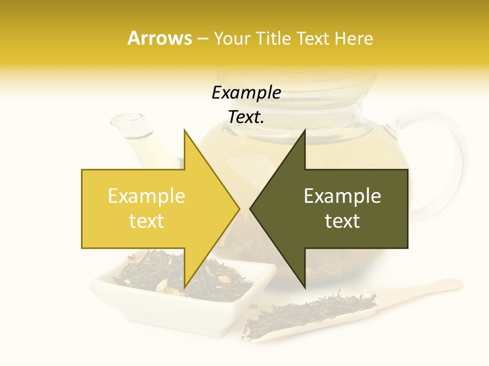 Tea Leaves And Teapot On White Background PowerPoint Template