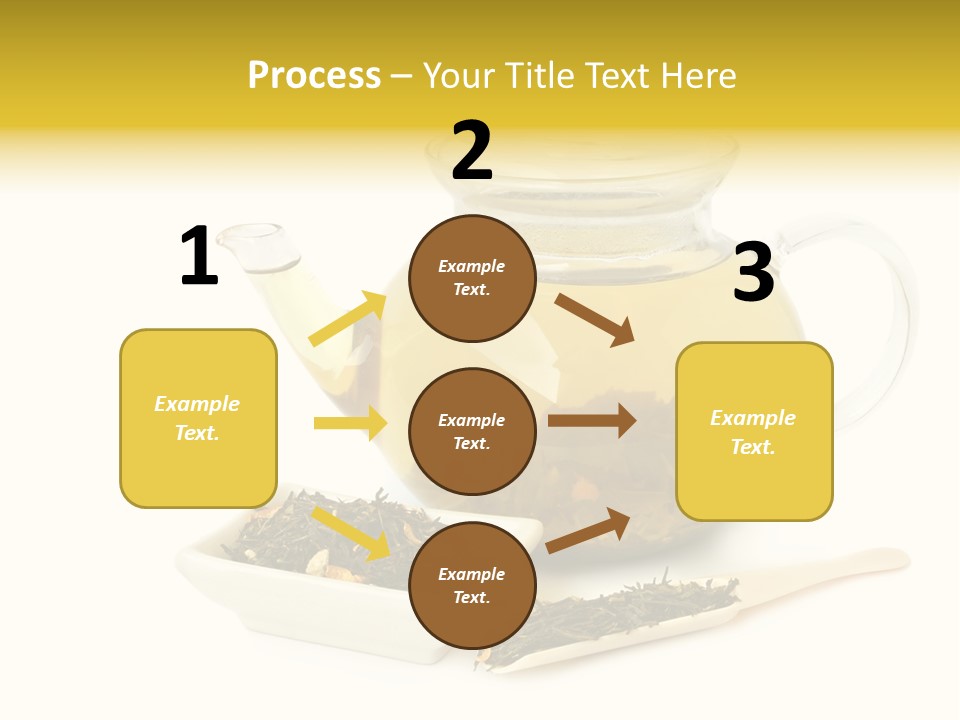 Tea Leaves And Teapot On White Background PowerPoint Template