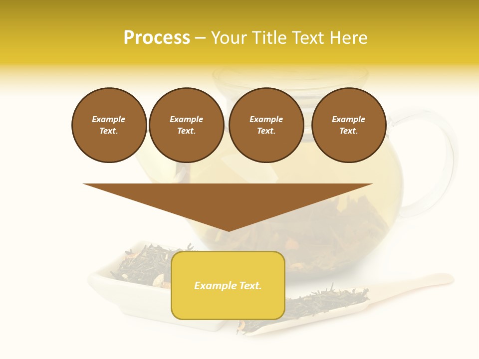 Tea Leaves And Teapot On White Background PowerPoint Template