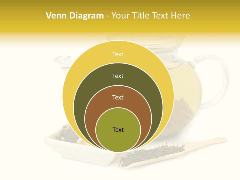 Tea Leaves And Teapot On White Background PowerPoint Template