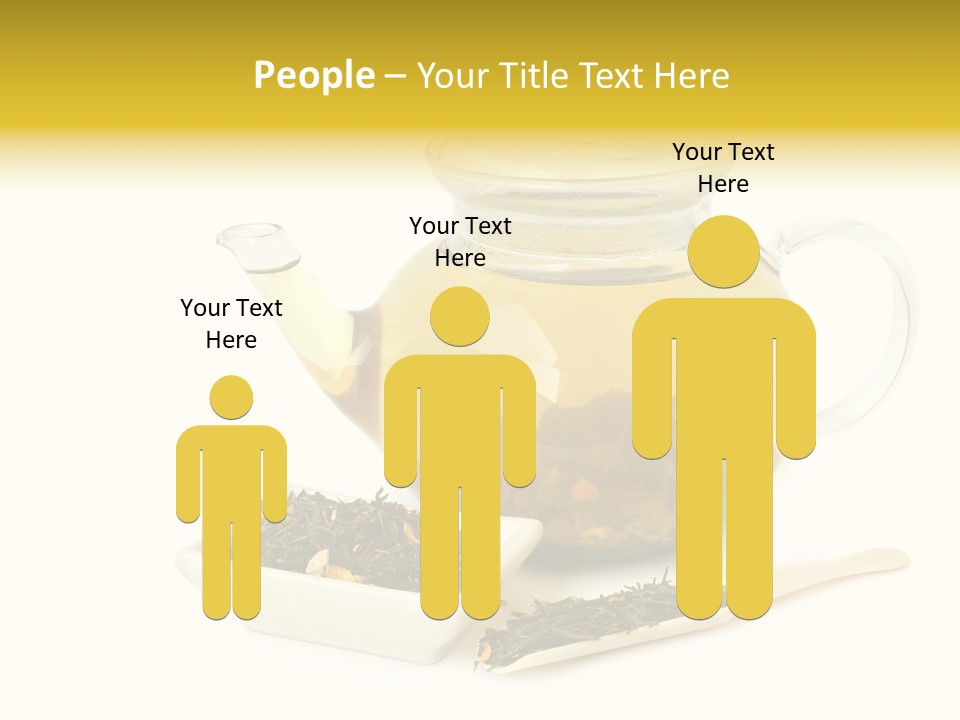 Tea Leaves And Teapot On White Background PowerPoint Template