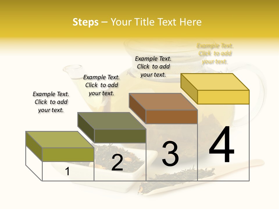Tea Leaves And Teapot On White Background PowerPoint Template