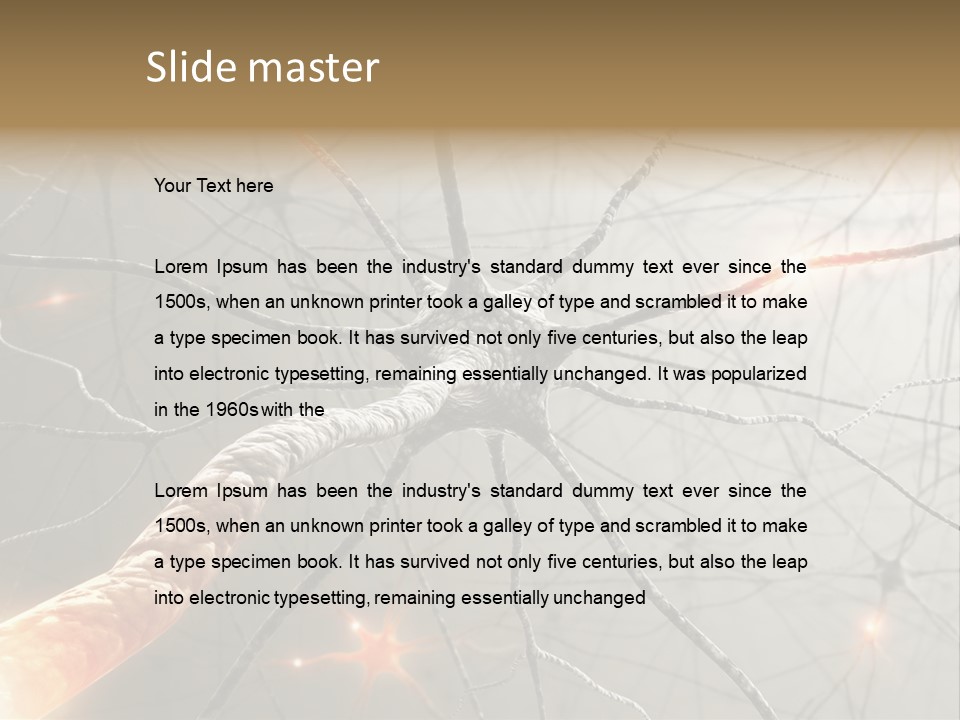 Inside The Brain. Concept Of Neurons And Nervous System. PowerPoint Template