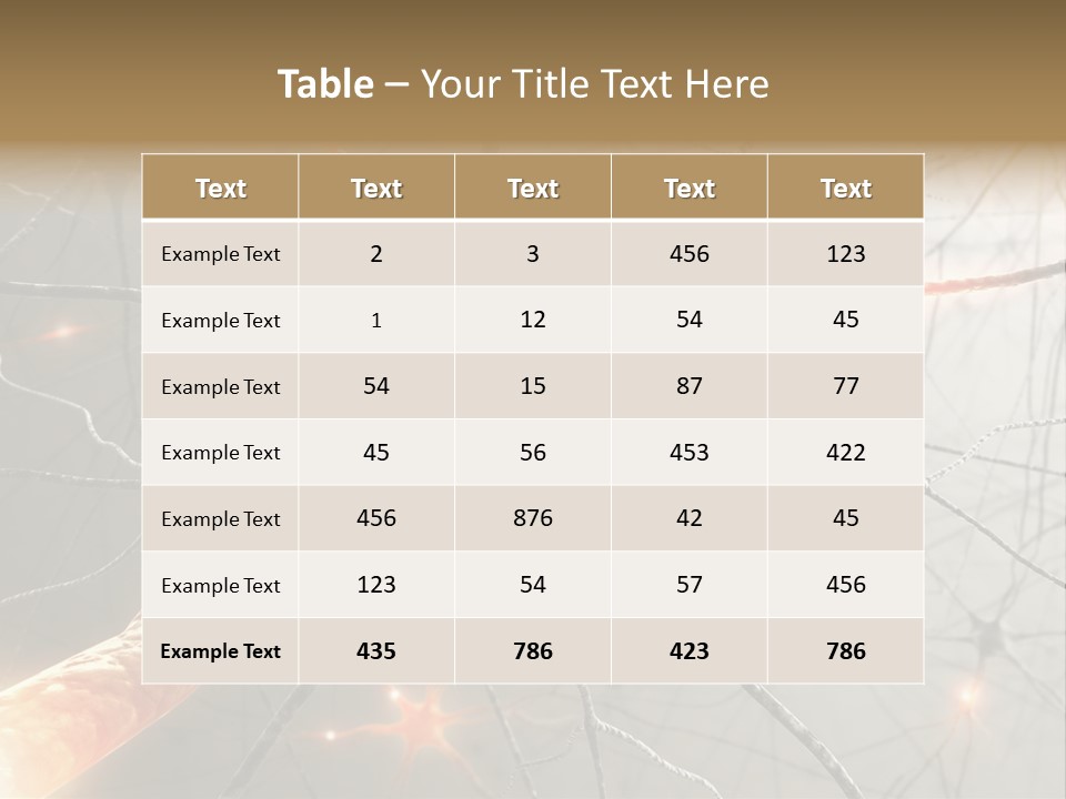 Inside The Brain. Concept Of Neurons And Nervous System. PowerPoint Template