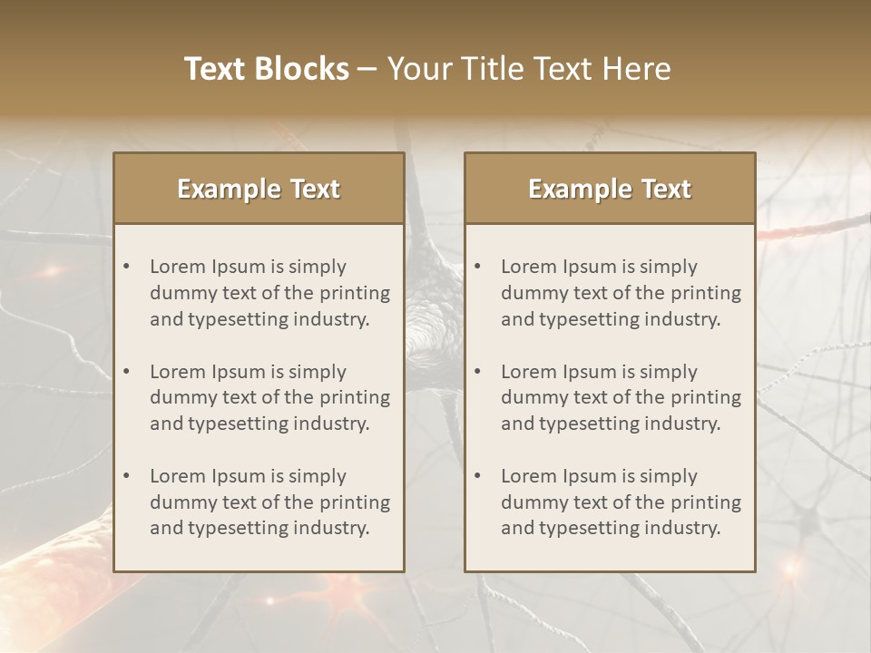 Inside The Brain. Concept Of Neurons And Nervous System. PowerPoint Template