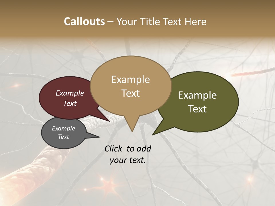 Inside The Brain. Concept Of Neurons And Nervous System. PowerPoint Template
