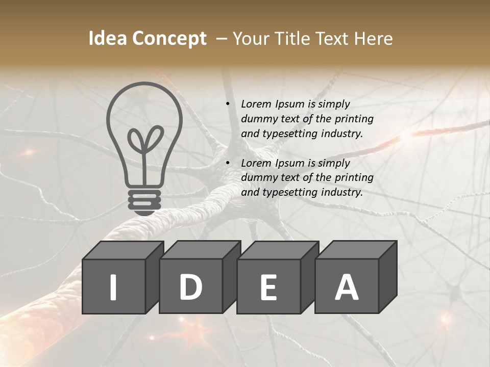 Inside The Brain. Concept Of Neurons And Nervous System. PowerPoint Template