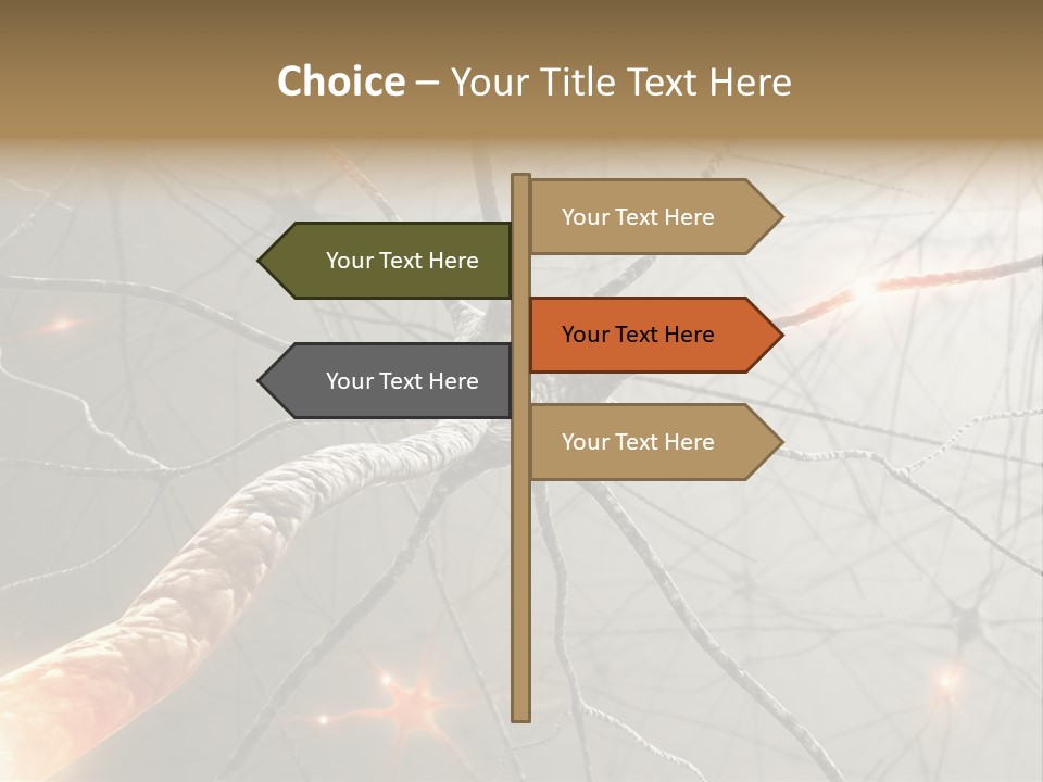 Inside The Brain. Concept Of Neurons And Nervous System. PowerPoint Template
