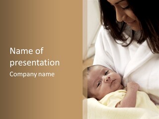 Mother Holding Infant PowerPoint Template