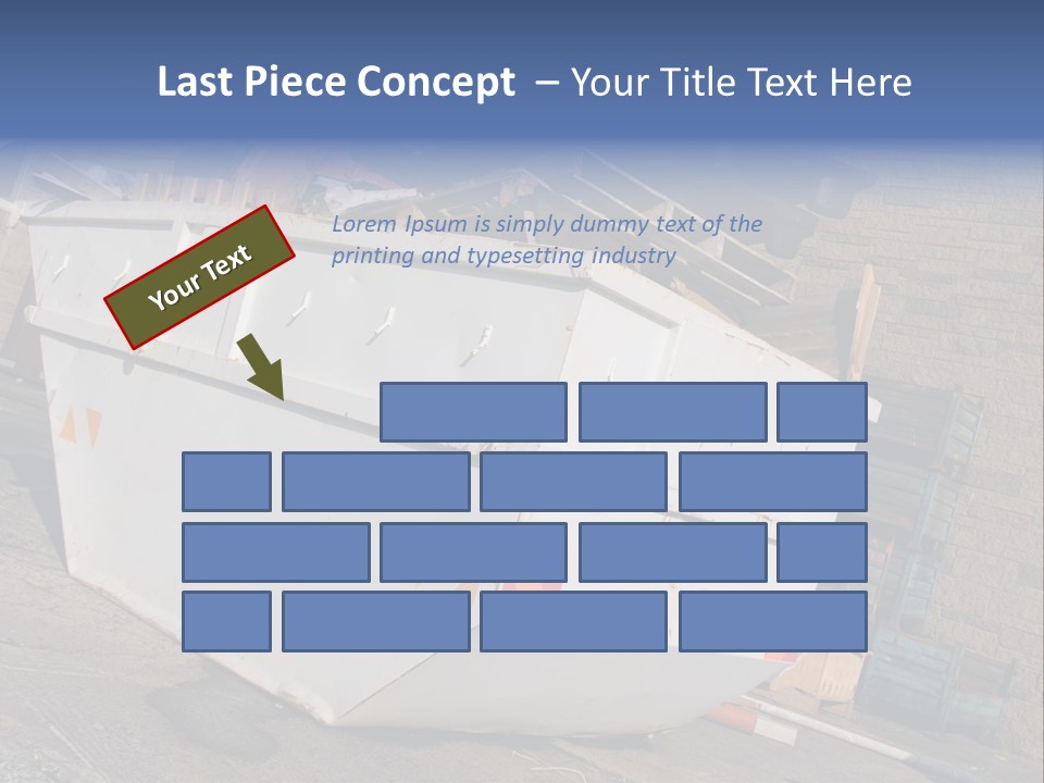 A Large White Boat Sitting In Front Of A Building PowerPoint Template