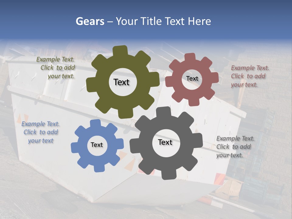 A Large White Boat Sitting In Front Of A Building PowerPoint Template