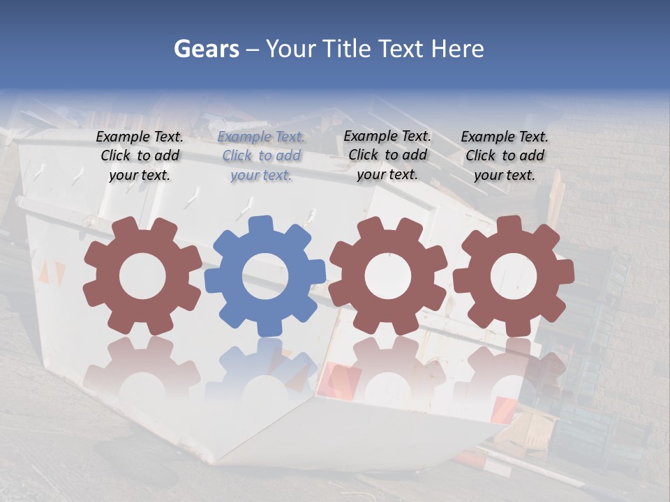 A Large White Boat Sitting In Front Of A Building PowerPoint Template