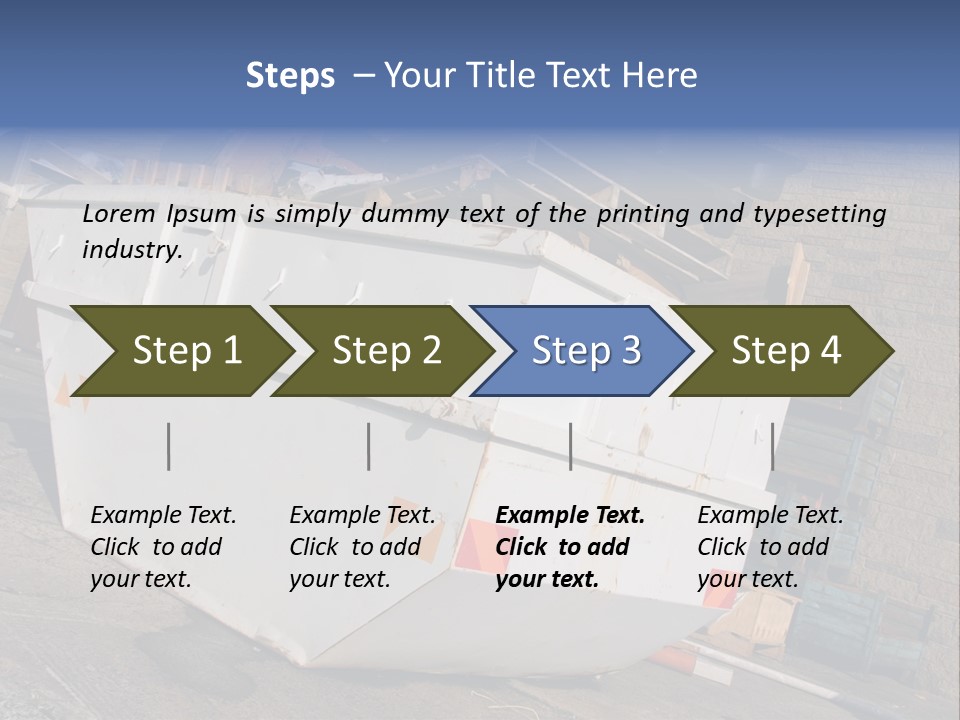 A Large White Boat Sitting In Front Of A Building PowerPoint Template