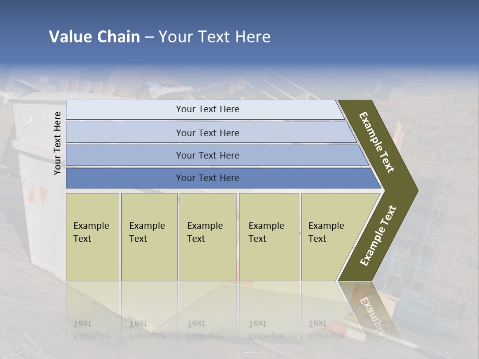 A Large White Boat Sitting In Front Of A Building PowerPoint Template